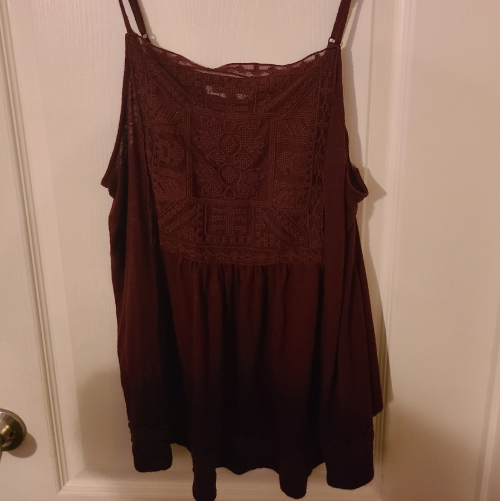 Burgundy top